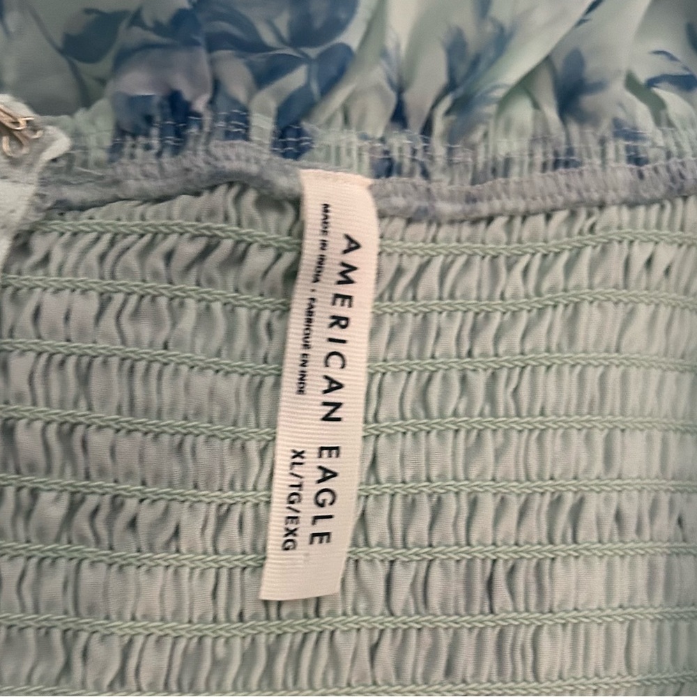 American Eagle Strapless Floral Ruffle Jumpsuit Size XL - Picture 7 of 8